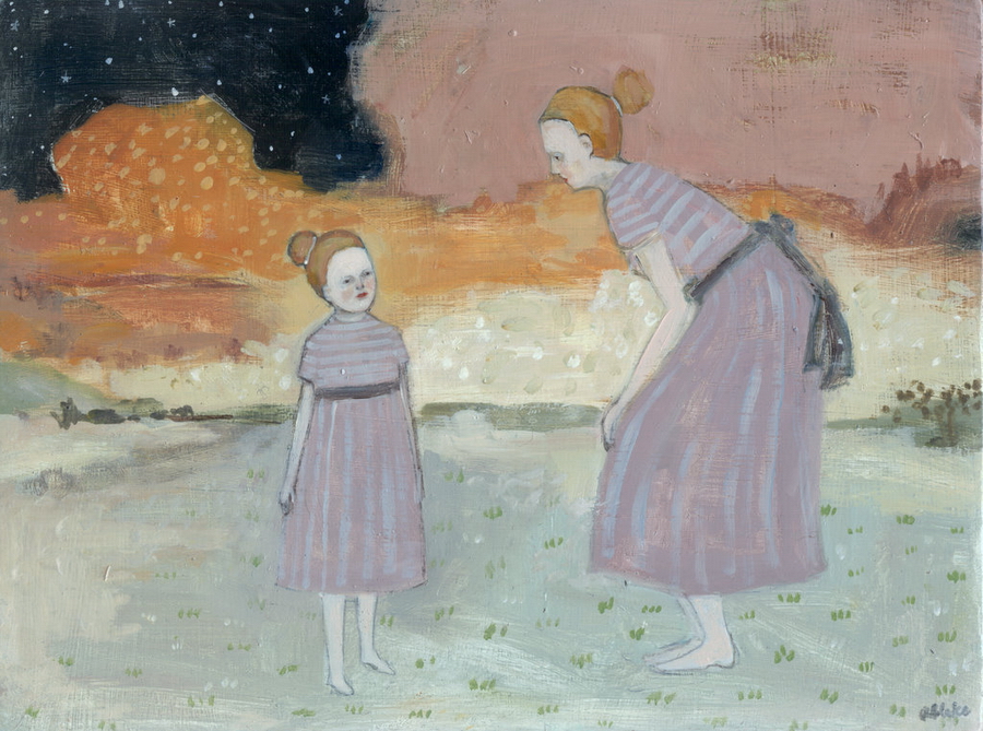 she had conversations with her memories original painting by Amanda Blake