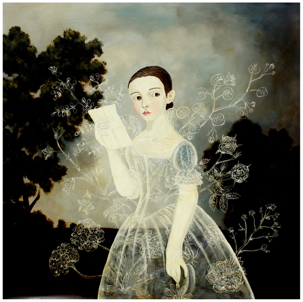 Suddenly while reading print by Anne Siems