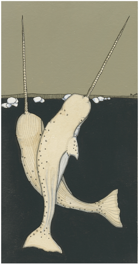 Narwhal original painting by Christopher Myott