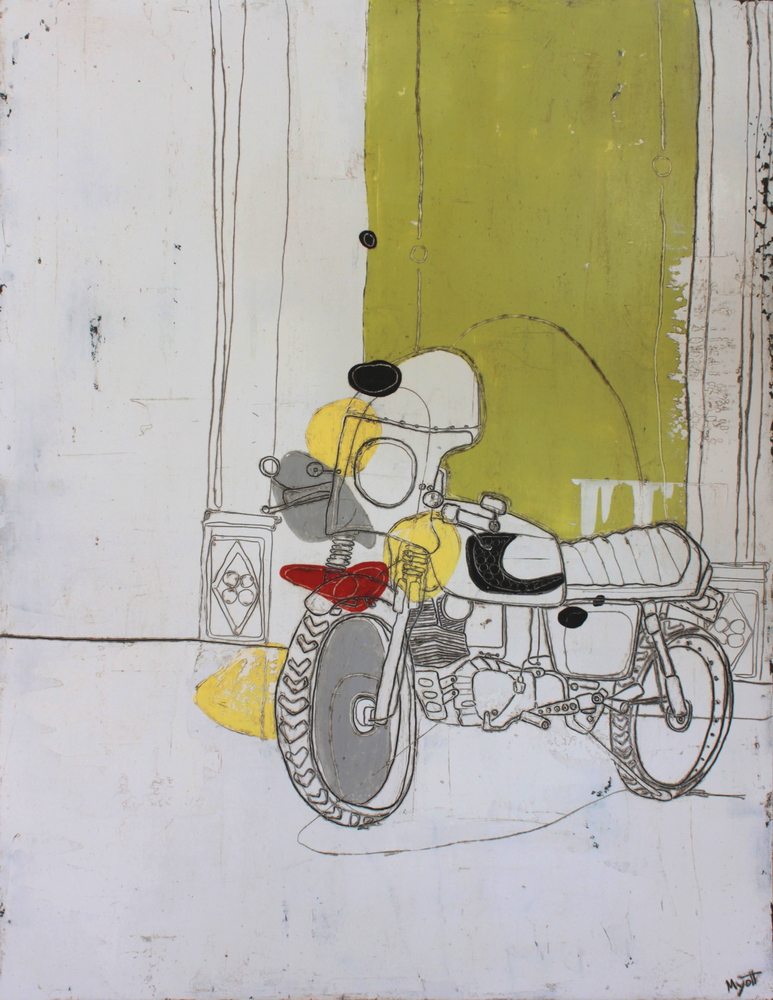 Motorcycle original painting by Christopher Myott