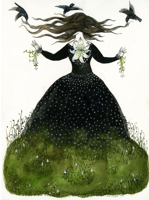 Blind Starling original painting by Diana Sudyka