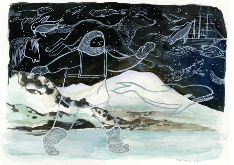 Polar ghost original painting by Diana Sudyka