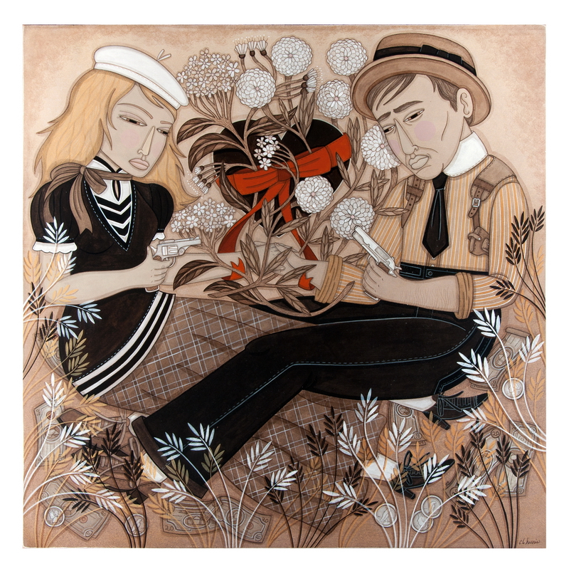 Bonnie Parker, Hearts Clyde Barrow print by Evan B. Harris