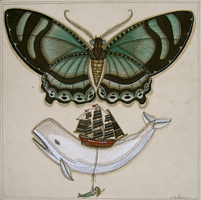 Whale on a Wing original painting by Evan B. Harris