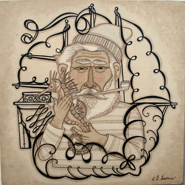 Sailor, Sea Horse original painting by Evan B. Harris