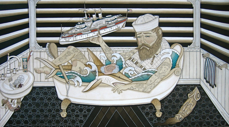 Shark Soap original painting by Evan B. Harris