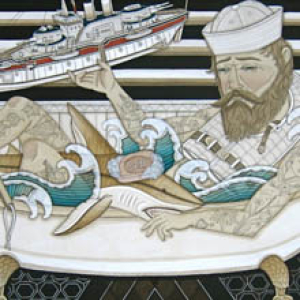 Shark Soap original painting by Evan B. Harris