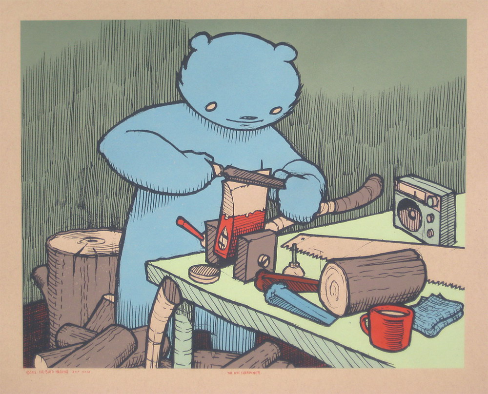 Axe Sharpener print by Jay Ryan