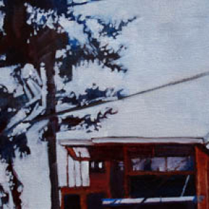 Mod house in Laurelhurst original painting by Ruth Shively