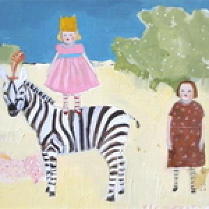 Clover's imaginary friend travels by zebra by Amanda Blake