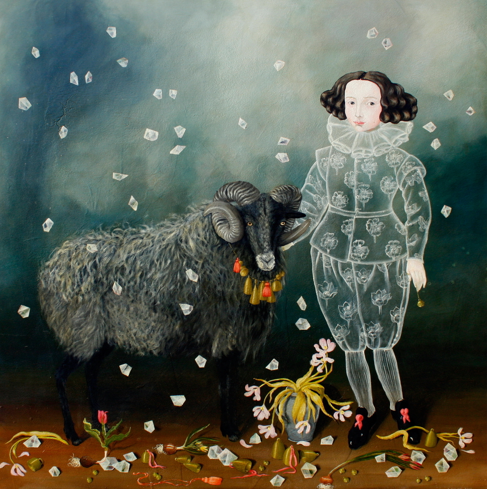 Boy with Ram by Anne Siems