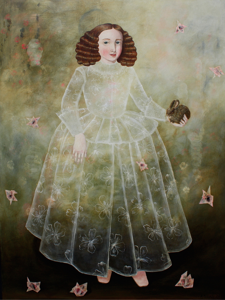 Girl with Rabbit by Anne Siems