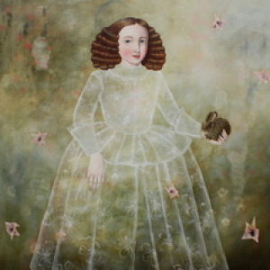 Girl with Rabbit by Anne Siems