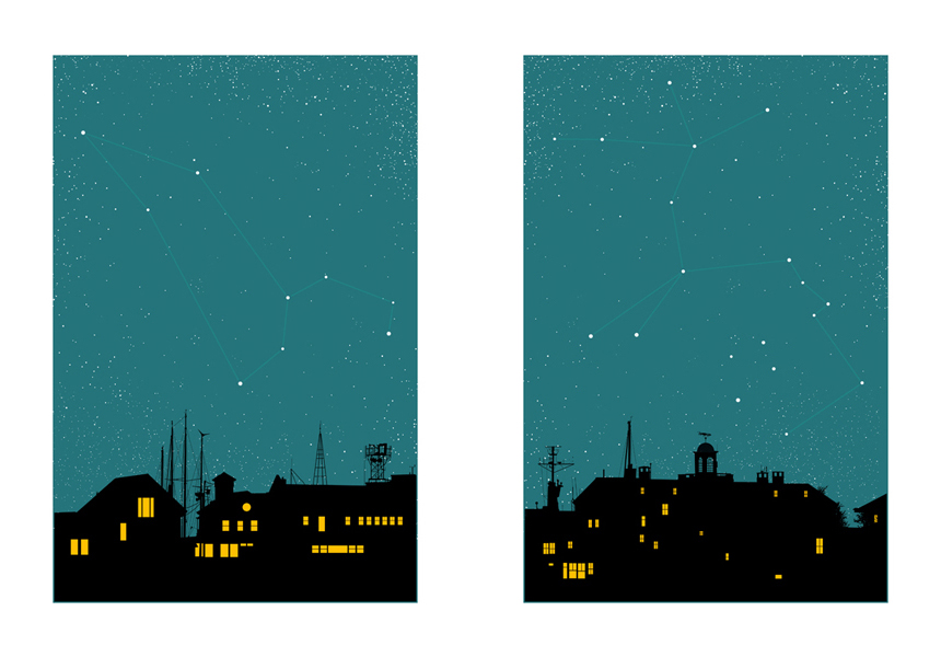 Night on Earth - Leo & Centaurus (2 print set) by Dan McCarthy