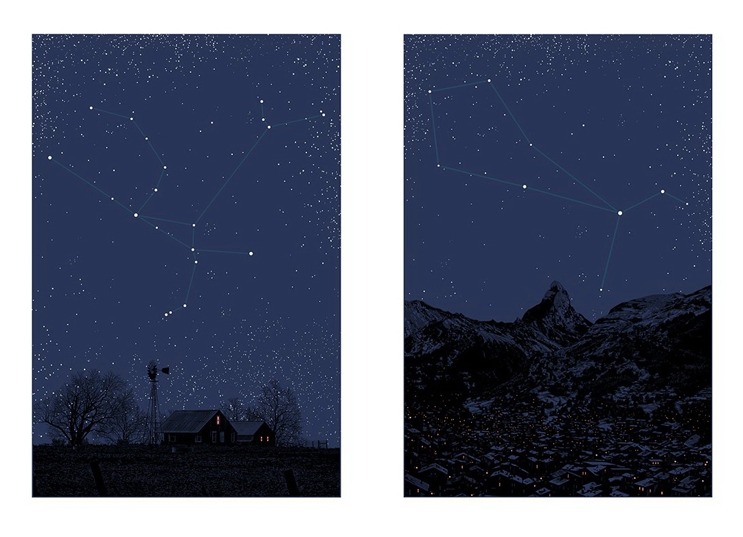 Night on Earth - Bootes & Andromeda (2 print set) by Dan McCarthy