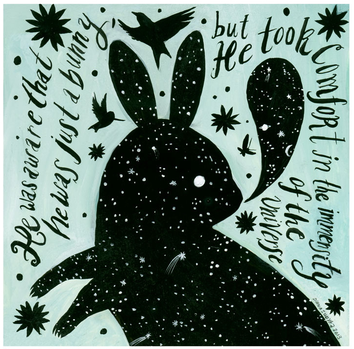 Cosmic Bunny print by Diana Sudyka