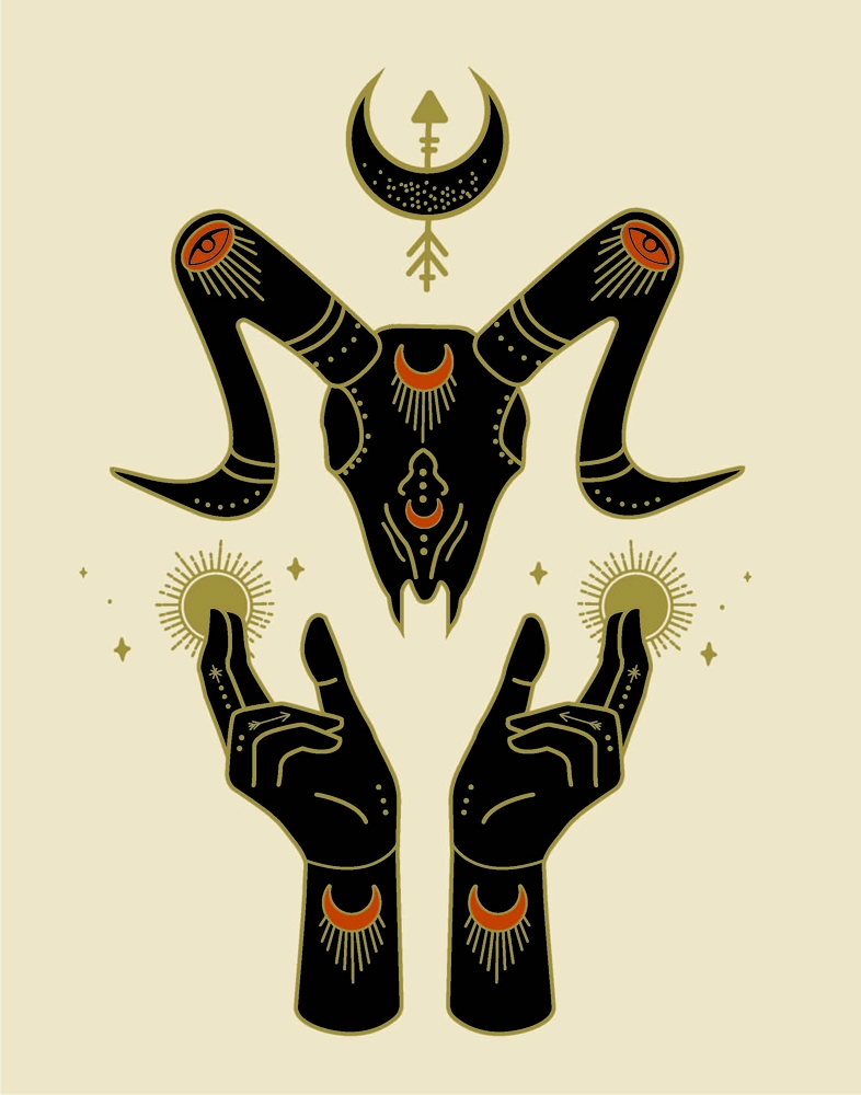 Ram Skull Hands by Daphna Sebbane