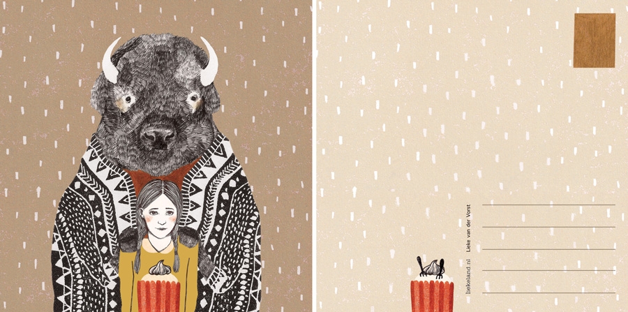 Bison postcard by Liekeland