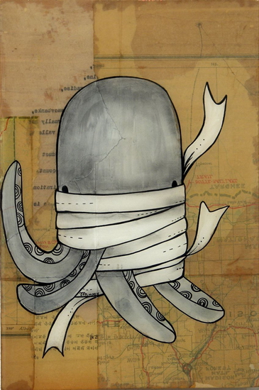 How to Gift Wrap an Octopus painting by Trish Grantham