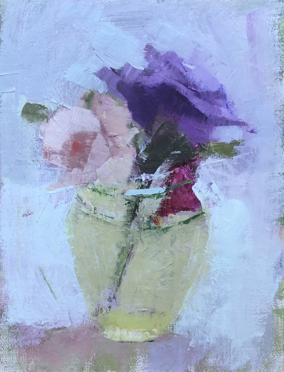 Lisianthus and Angel, Jam Jar by Tracy Everly