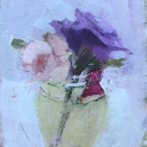 Lisianthus and Angel, Jam Jar by Tracy Everly