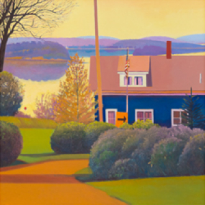 Blue House by Inlet by Susan Abbott