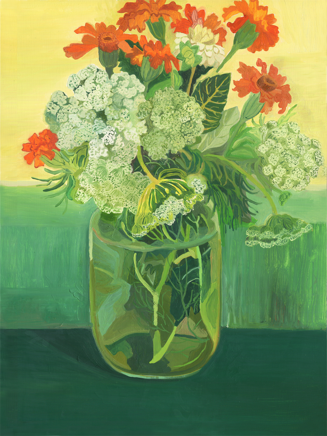 Queen Annes Lace and Marigolds by Michelle Morin