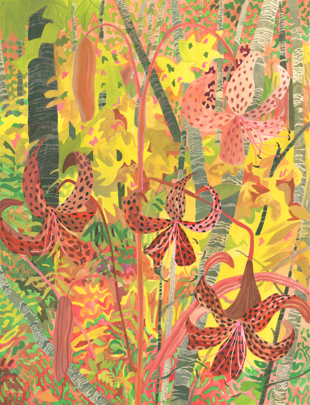 Tiger Lily and Autumn Woods by Michelle Morin