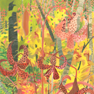 Tiger Lily and Autumn Woods by Michelle Morin