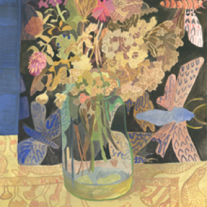 Dried Queen Anne's Lace and Moths by Michelle Morin